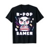 Panda, K-Pop & Ramen, Korean Music, Cute Playful T-Shirt