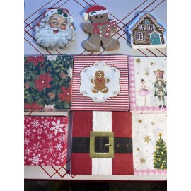 Unbranded Paper Napkins For Decoupage Crafting LOT Of 8 Christmas Prints