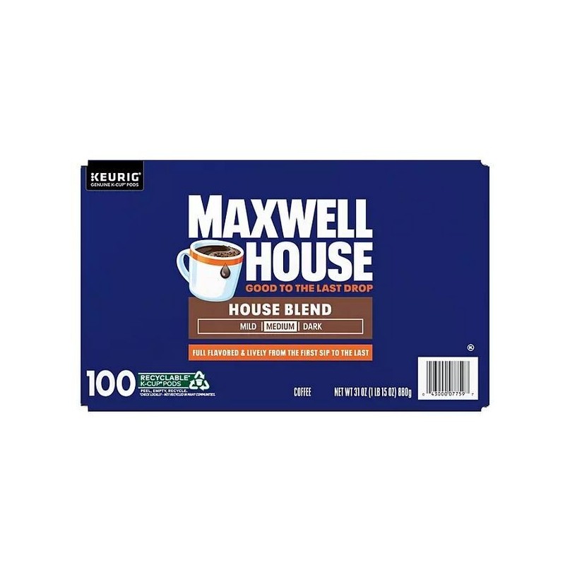 Maxwell House Medium Roast K-Cup Coffee Pods, House Blend, 100