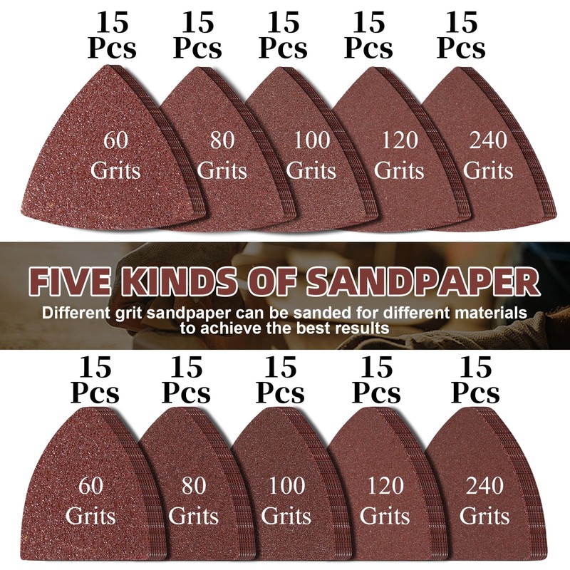156 Pieces Multitool Sanding Plate Accessory Kit, 3 Finger Sanding