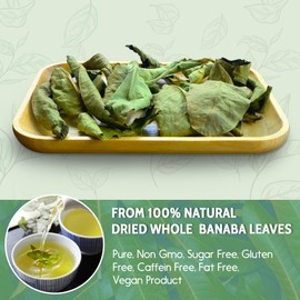 50+ Natural Banaba Dried Leaves, Whole Banaba Leaves, 100% Pure Dried Banaba Leaves, Banaba Leaf Tea, No Additives, No Caffeine, Vegan