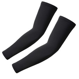 Cubatty Arm Sleeves, Cooling Sensation, Sun Protection, Men's, Women's, Cool, Smooth, Plain, Sweat Absorbent, Quick Drying, For Golf, Baseball, Running, Sports, Work, L, Black