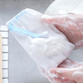 INVODA 100PCS Soap Net Bag 100 Pieces Double Layer Drawstring Soap Mesh Soft Bath Soap Handmade Soap Net for Facial Body Exfoliation Cleaning Tool (Random Color)