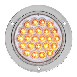 GG Grand General 78241 Amber/Clear LED Light (4" Pearl Ss Rim and Pigtail, Lens)