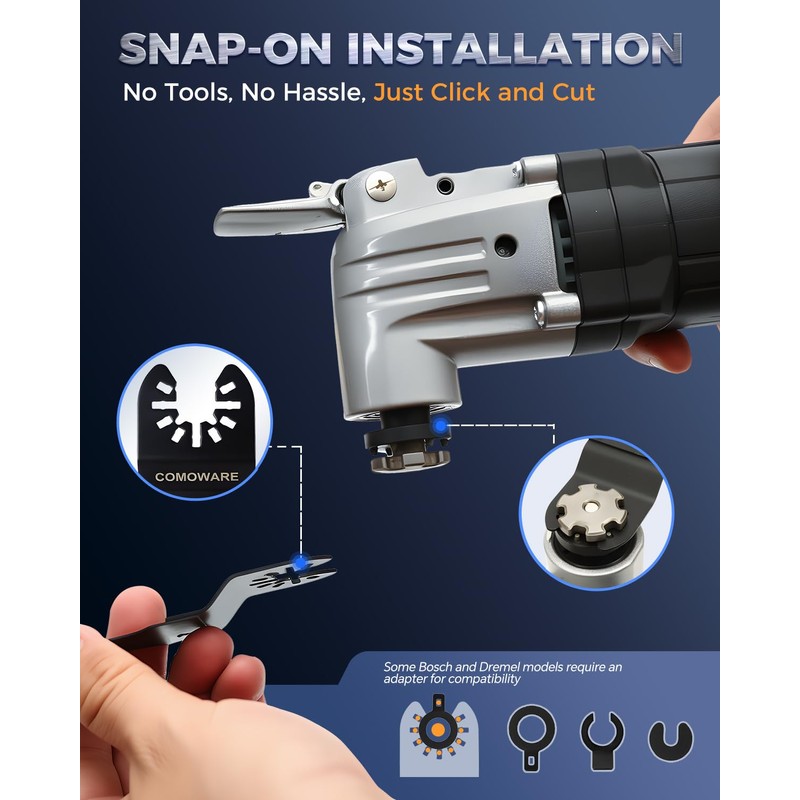 COMOWARE Titanium Oscillating Saw Blades, 20PCS Multitool Blades for Metal,