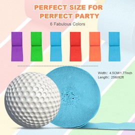 AUAUY Crepe Paper Streamers 6 Rolls 492ft, Rainbow Colorful Crepe Paper in 6 Colors for Wedding Bachelorette Party Birthday Baby Bridal Shower Family Rainbow DIY Supplies