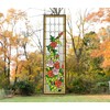 10" x 35.5" Handcrafted Hanging Stained Glass Window Panel Rose