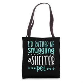 Snuggling a shelter pet - Animal shelter worker Tote Bag