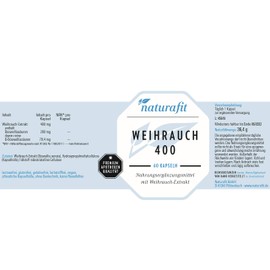 naturafit Frankincense 400 Capsules, Pack of 60 Capsules