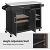 Yaheetech Kitchen Cart with Stainless Steel Top and Storage Cabinet,