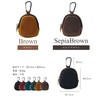 prendre PR-18L116-BK Mini Pouch with Carabiner, Genuine Leather, Cowhide Leather,