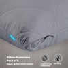 Pillow Protectors 4 Pack Cover Grey, Anti Allergy Zipped Pillows