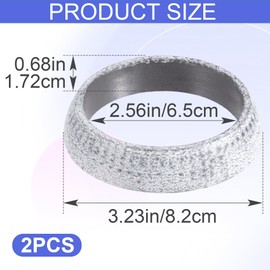 SmallCat 2pcs Exhaust Manifold Gasket, 2.5inch Universal Graphite Exhaust Manifold Pads, Leakproof Gaskets Seal Muffler Ring Replacement for Truck Cars SUV