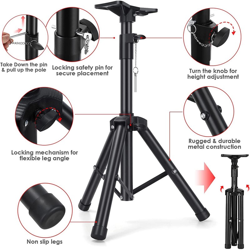 Dolphin ST-200 Speaker Tripod Stand - Adjustable Height from 38"