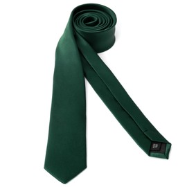 Landisun Dark Green Tie Men Women Solid Skinny Ties Slim Ties Satin Tie
