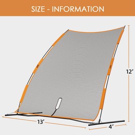 MR Basketball Defense Return Net, Basketball Yard Guard Defensive Net, Sports Defender Net, Hoop Rebound Back Netting Attachment for Yard, Rebounder Safety Backstop Barricade 12’x13’