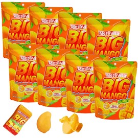 (8 Packs) MetaVita - Big Mango Gummy Candy – Individually Wrapped Peelable Mango Gummies with Real Puree – Chewy, Gluten-Free – Total 40oz