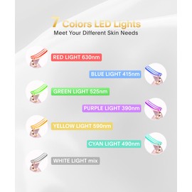 ELISHINE Light Based Face-Neck-Massager - 7 Color Portable Facial Massager for Skin Care, Glossy Pink