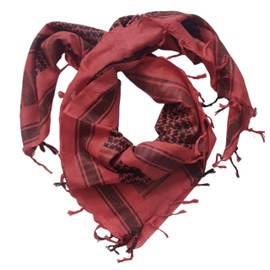 MILSPEC SURPLUS Palestinian 100% Cotton Red Shemagh Arab Keffiyeh Headscarf Unisex Desert Shawl Hijab Scarf
