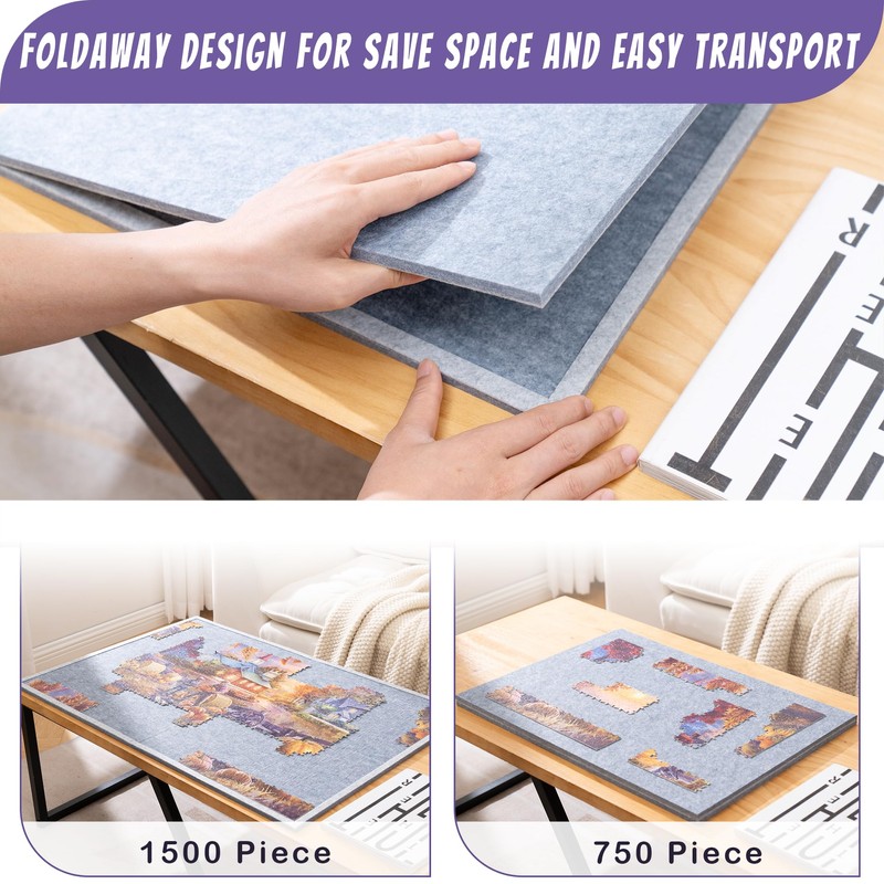 Tektalk Foldable Jigsaw Puzzle Board with 4 Angle Adjustable Bracket/Stand,