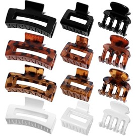 SMKSL 12 pinzas para el pelo para mujer, 3 estilos (pequeñas, medianas y grandes), para cabello fino, grueso y rizado. Sujeción fuerte. Accesorios de 