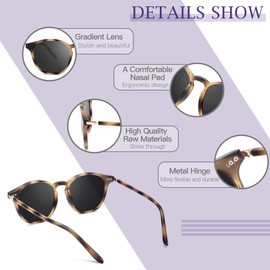 SIPHEW Classic Round Frame Retro Women's Sunglasses Polarized Vintage Style UV400 Lens