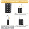 10 Pcs Combination Padlock, 4 Digit Combination Lock with Keys,