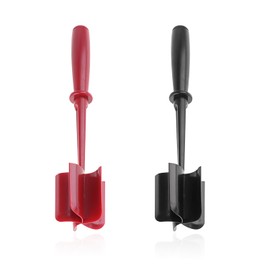 2 Stück Fleischwolf- und Zerhacker, manuelle Zerhacker-Küchenwerkzeuge, multifunktionale hitzebeständige Antihaft-Kochutensilien, Rühr- und Schleifspatel (schwarz, rot)