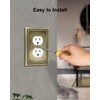 TREEWELL 2-Pack Duplex Outlet Cover Plate, Antique Brass Metal Wall