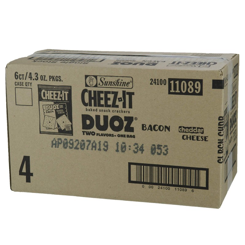 CheezIt Duoz Bacon & Cheddar 4.3Oz(Pack of 6)