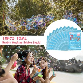 Bubble Refill Solution Packets,10 Pack of 10ml Bubble Machine Refill Liquid - Safe and Portable Favor, Outdoor Activities for Boys, Girls, Bubble Machine