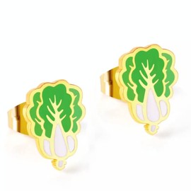 Pendientes de rábano de acero inoxidable, Pendientes de acero coloridos para mujer