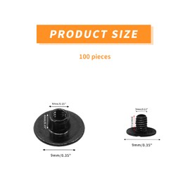 Begino 50pcs Chicago Screw M4x4mm Slotted Binding Screws for Rivet Book Binding,Black