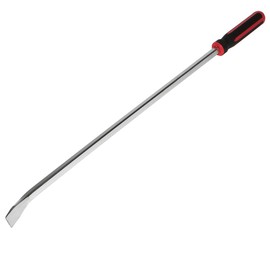 Stark USA 36" Jumbo Industrial Pry Bar Angled Tip Crowbar Striking Caps Automotive Prying with Padded Handle 11561 Silver