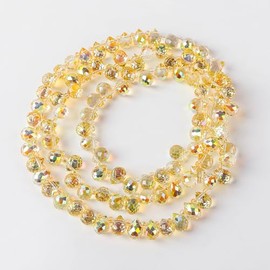 98Pcs Crystal Teardrops - Novborcz 8x9mm Top Drilled Teardrops Chandeliers Pendants DIY Projects Earrings Necklaces Bracelets for Jewelry Making Home Hanging Decorations (Shiny Yellow)