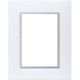 Pack of (2) 18x24 Double Acid Free White Core Picture Mats Cut for 12x18 Pictures in White and Silver