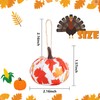 Wehhbtye 12PCS Fall Thanksgiving Pumpkin Hanging Ornaments-Maple Leaf Plaid Fabric