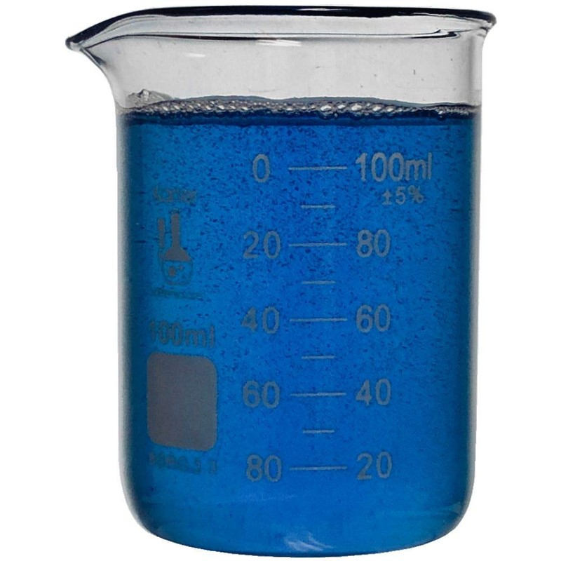 100ml Beaker, Low Form Griffin, Borosilicate 3.3 Glass, Double Scale,