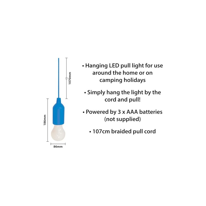 St. Helens Home & Garden LED Hanging Pull Light (Blue)