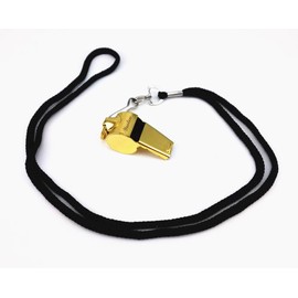 yueton Copper Loud Sport Coach Emergency Whistles with Lanyard, Pack of 6 (Golden)