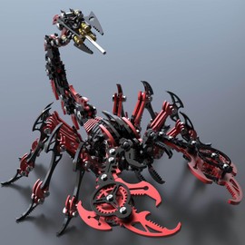 Metalkitor Scorpion 3D Metal Puzzles Kits for Adults Teens – 454 Pcs – Mechanical Assembly Models – 4 Hours to Build – Ideal for Gifts and Decorations (Red and Black)