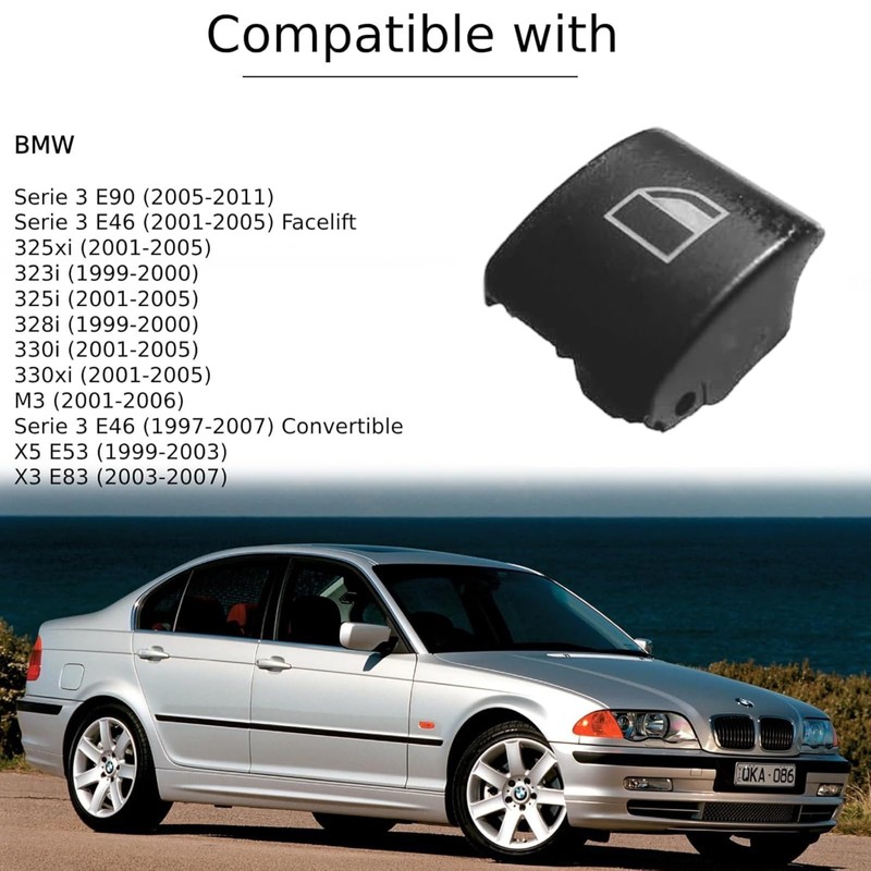 Twowinds - Button Window Switch Cap Cover Replacement E46 X3