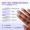 SHANGMENG French Tip Press on Nails - Soft Gel Square