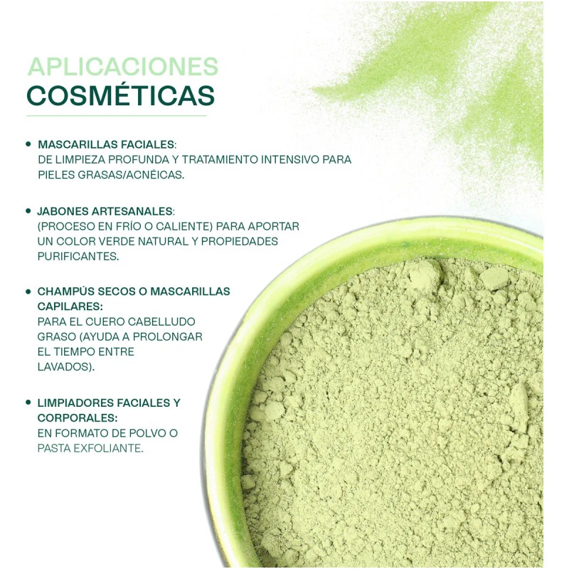 🔥 Arcilla verde mascarilla facial barro cosmetico para piel normal
