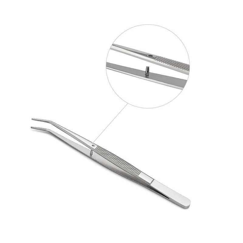Stainless Steel Tweezers, with Curved Serrated Tip Multipurpose Sewing Machine