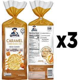Quaker Large Rice Cakes, Caramel, Pack of 3
