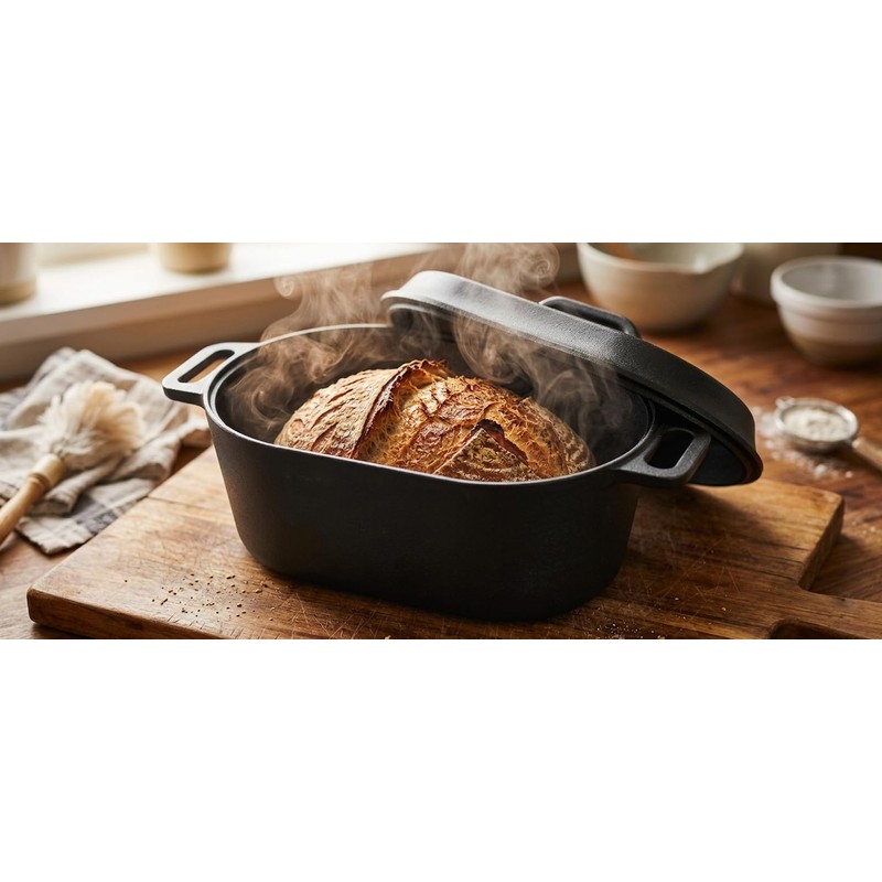 4.5QT Cast Iron Loaf Oven Pan - 11.3"x6.5"x4.3" - 5QT
