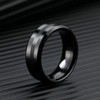 King Will 8mm Tungsten Carbide Ring for Men Black Wedding