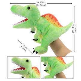 JUSTQUNSEEN Dinosaur Hand Puppets Dinosaur Toy, Dinosaur Dolls for Children, Dinosaur Cuddly Toys, Finger Puppets, Gifts, Dinosaur Toy from 3 4 5 6