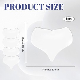 4 Stück Dekoltee Pads Antifalten, Herzförmige Silikonpads für Hautpflege, Wiederverwendbare Brustpads für Frauen, Ideal für Nachtpflege und Reisen